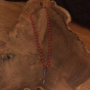 Arrow red bead necklace